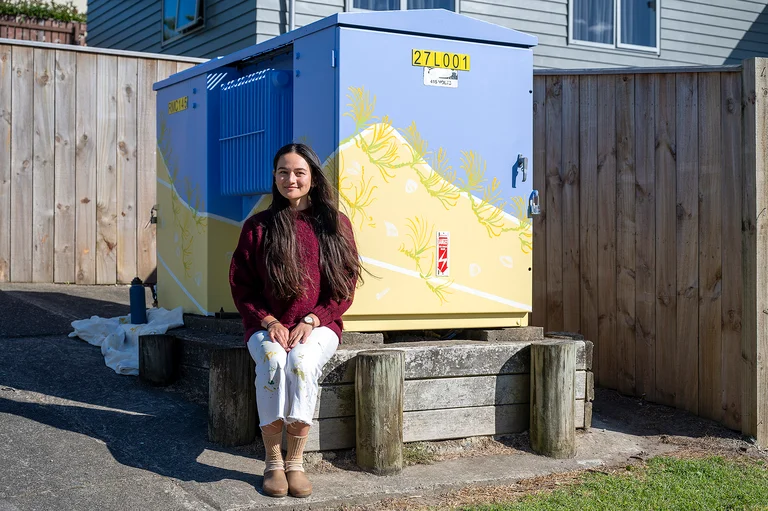 Wed, Apr 2, 2025 4:00 AM Coastlands Art Project launches this weekend FIBRE-INSPIRED: Multidisciplinary artist Abigail Bakker with her pīngao inspired work in progress on Ocean View Road. Photo Troy Baker E5305-08