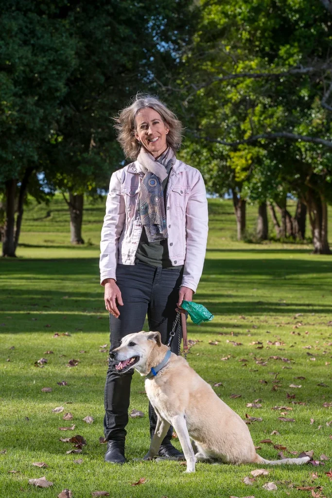 COMMUNITY FOCUS: Long time Whakatāne-Ōhope Community Board Member Carolyn Hamill with dog Jack. Photo Troy Baker E5499-09